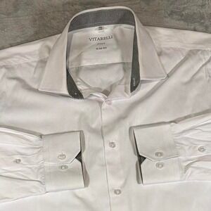 Y2K Vitarelli Made in Italy‎ Slim Fit Dress Shirt | 16.5 34/35